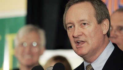 
              FILE - In this Nov. 2, 2010 file photo, U.S. Sen. Mike Crapo, R-Idaho, gives his victory speech at the Republican Party election headquarters held at the Doubletree Riverside Hotel in B